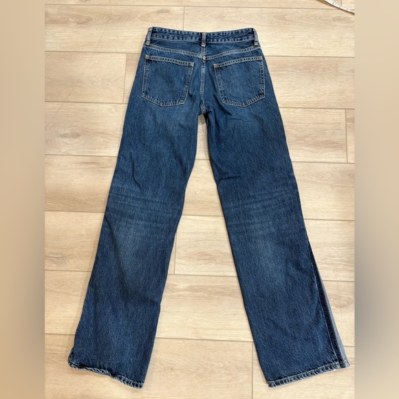 Zara Mid-Rise Wide Leg Jeans Side Stripe Size 4 Medium Wash - Picture 9 of 10
